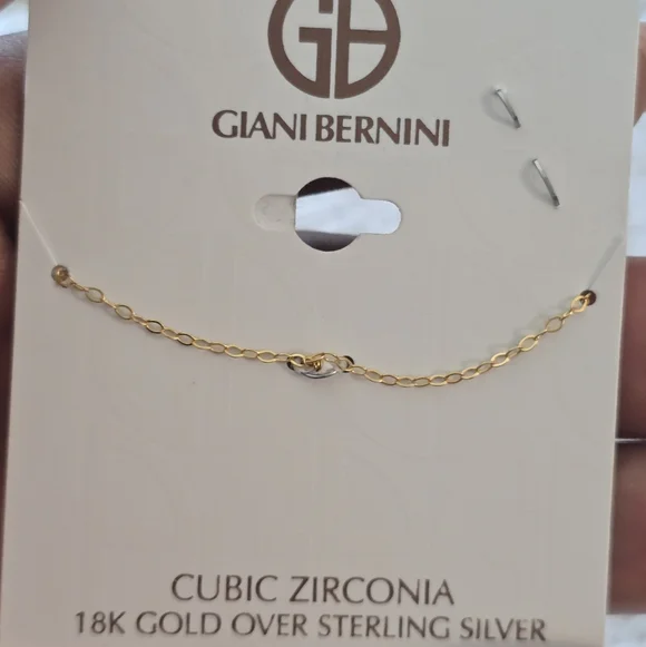 $80 Giani Bernini Gold Cubic Zirconia Neck Lace 18k Gold Over Sterlimg Silver - Picture 7 of 8